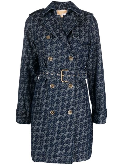 michael kors trench coat women's|michael kors denim trench coat.